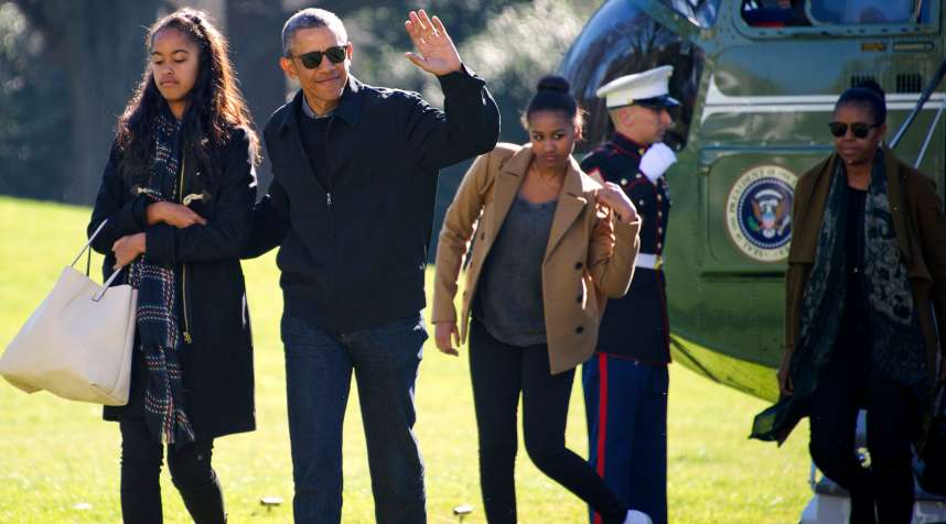 President Barack Obama and his family
