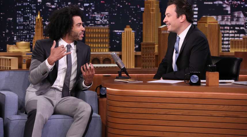 Actor Daveed Diggs during an interview with host Jimmy Fallon on May 9, 2016.