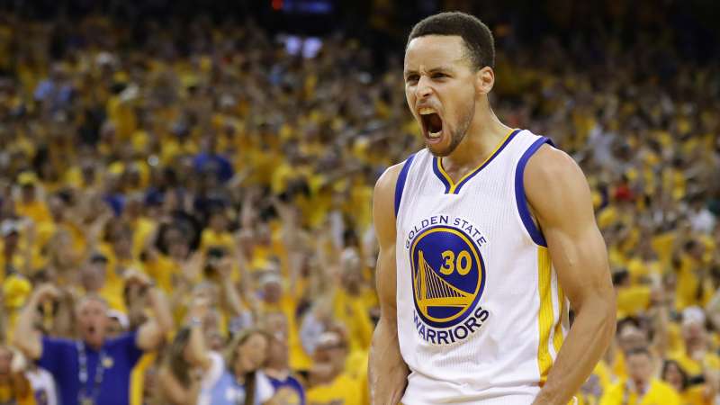Stephen Curry #30 of the Golden State Warriors reacts in the third quarter of Game Seven of the Western Conference Finals against the Oklahoma City Thunder during the 2016 NBA Playoffs at ORACLE Arena on May 30, 2016 in Oakland, California.