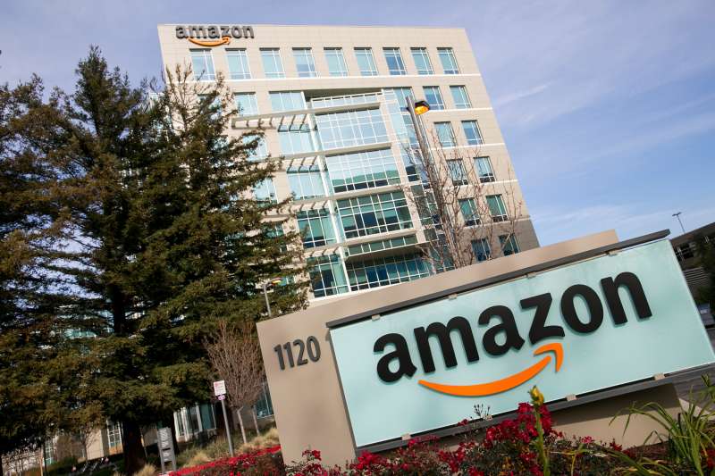 An office building occupied by Amazon.com in Sunnyvale, California on January 1, 2014.
