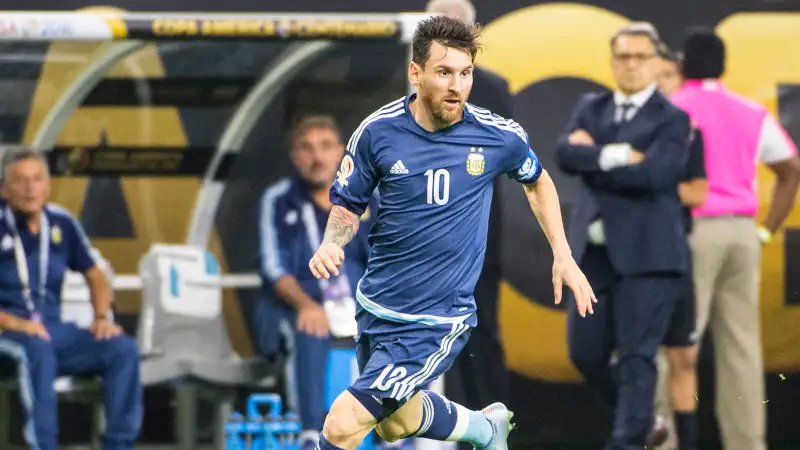 Lionel Messi #10 of Argentina during the Copa America Centenario Semifinal match between United States and Argentina at NRG Stadium on June 21, 2016 in Houston, Texas. Argentina won the match 4-0.