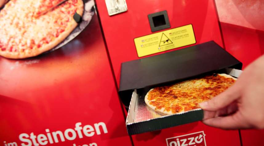 A German pizza vending machine.