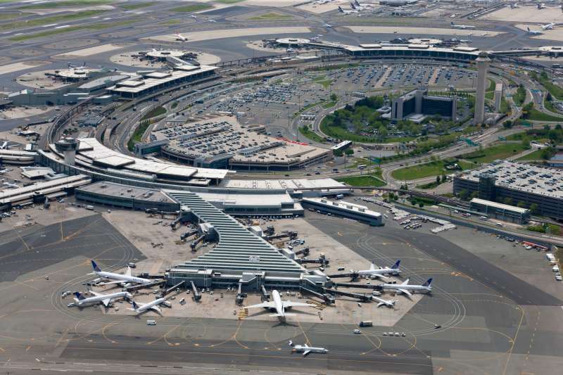 Aerial view of Newark Airport.