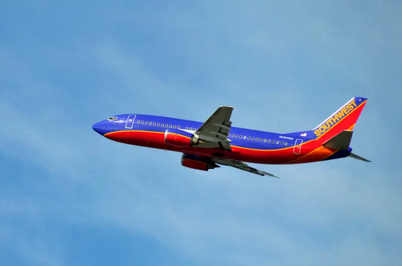 Southwest jet aircraft departing, Orlando International Airport