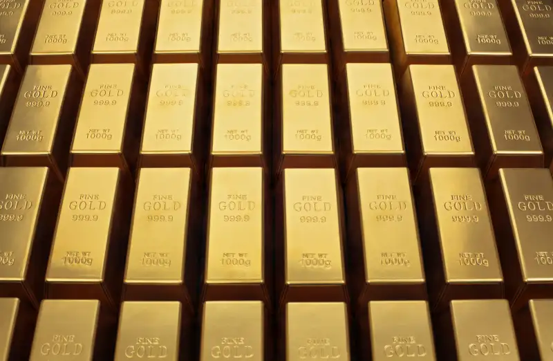 Close up of gold bars