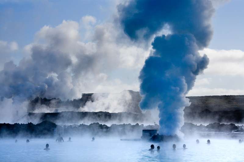 Iceland, near Reykjavik, Blue Lagoon geothermal pools