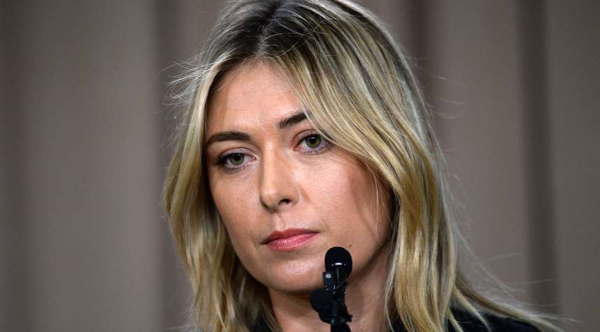 Tennis player Maria Sharapova addresses the media regarding a failed drug test at the Australian Open at The LA Hotel Downtown on March 7, 2016 in Los Angeles, California. Sharapova, a five-time major champion, is currently the 7th ranked player on the WTA tour. Sharapova, withdrew from this week's BNP Paribas Open at Indian Wells due to injury. (Photo by Kevork Djansezian/Getty Images)