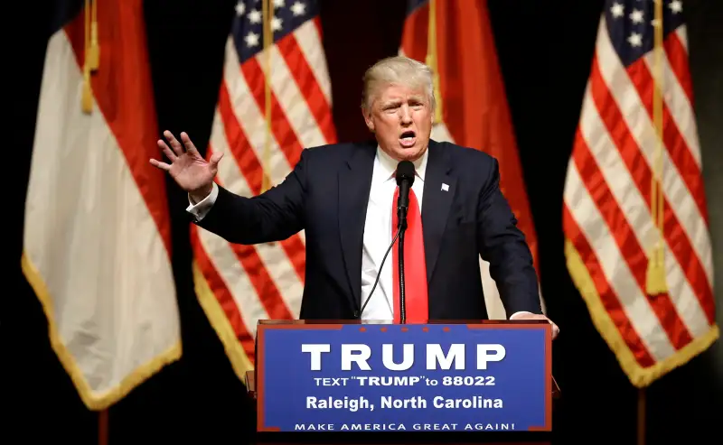 Republican Presidential candidate Donald Trump speaks at a rally in Raleigh, N.C., July 5, 2016.