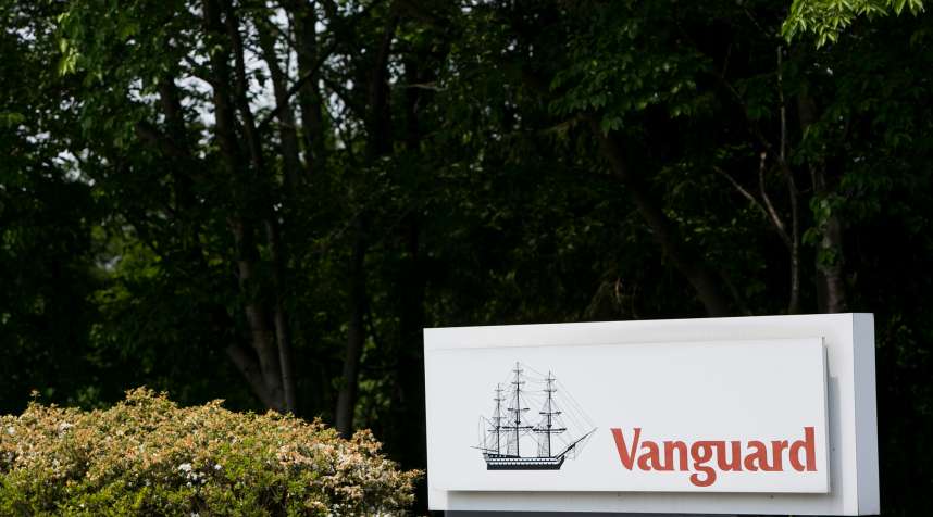 A logo sign outside of the headquarters of the investment management company, The Vanguard Group in Malvern, Pennsylvania on May 24, 2015.