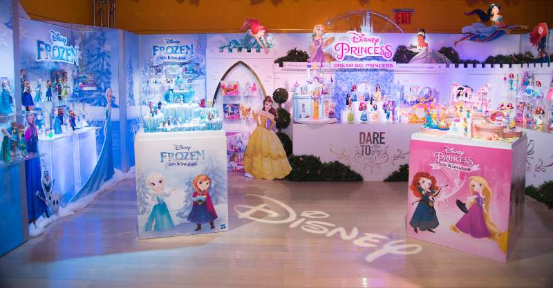 The Disney Princess and Disney Frozen characters dazzle in the inaugural collection of Hasbro fashion dolls and playsets in the Hasbro showroom during the American International Toy Fair on Sunday, Feb. 14, 2016 in New York.