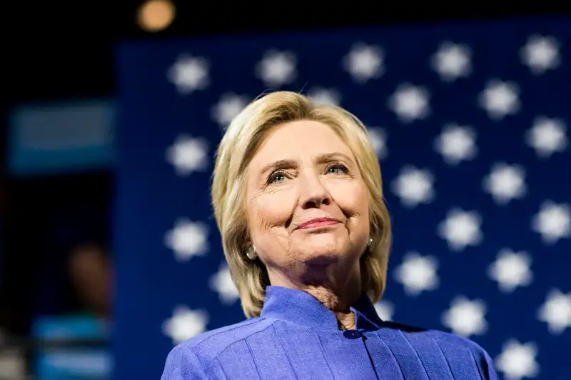 Democratic Presumptive Nominee for President former Secretary of State Hillary Clinton, along with Senator Sherrod Brown (D-OH), speak to campaign volunteers at a get out the vote event at University of Cincinnati in Cincinnati, Ohio on July 18, 2016.