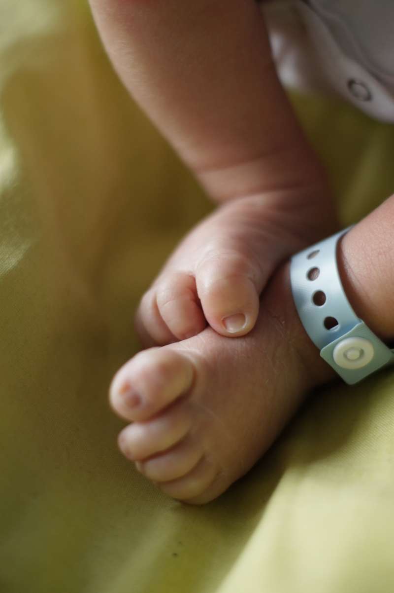 Feet of baby at birth