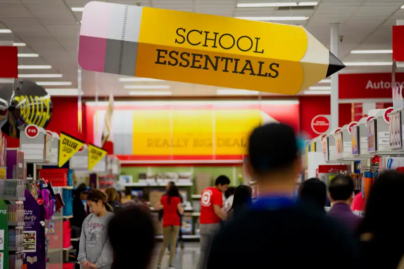 Back To School Supplies At A Target Corp. Store Ahead Of The School Year Starting