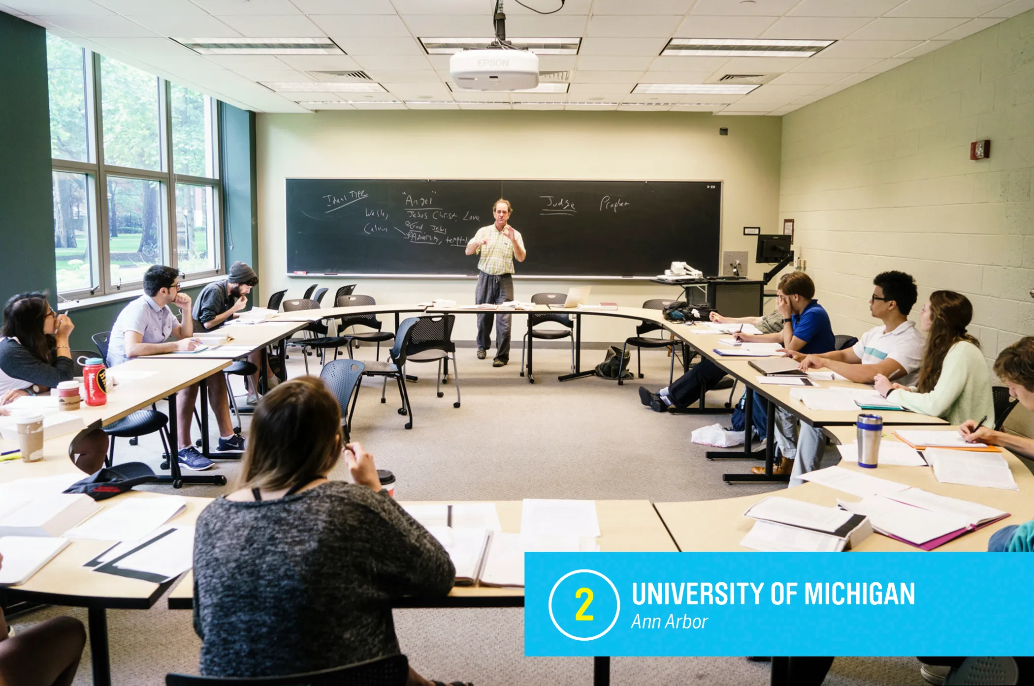 The <a href="https://money.com/best-colleges/profile/university-of-michigan-ann-arbor/" target="_blank">University of Michigan</a> accepts less than a third of the nearly 50,000 students who apply, and is nearly as popular with out-of-staters as with Michiganders. State residents who get in enjoy an especially good deal: Michigan is one of 11 colleges in Money’s top 50 where the average in-state cost of a degree is less than $100,000. <a href="https://money.com/best-colleges/profile/university-of-michigan-ann-arbor/" target="_blank">FULL PROFILE</a>