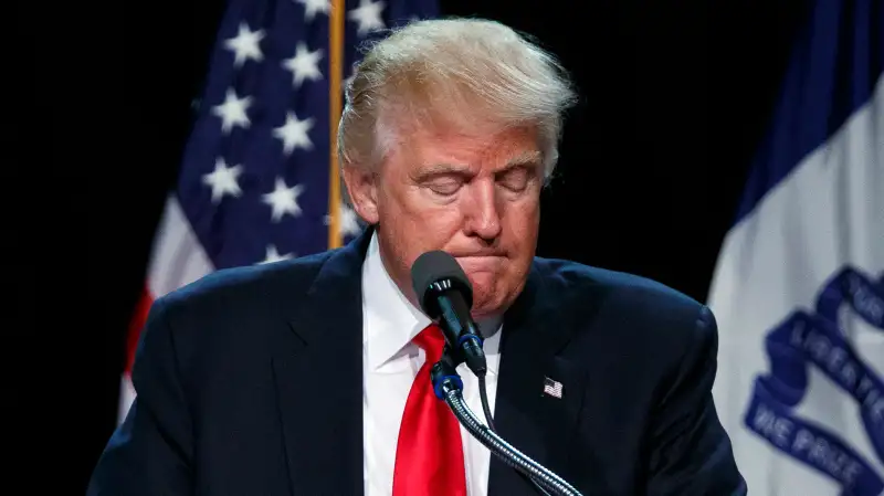 Republican presidential candidate Donald Trump pauses as he speaks during a campaign rally, Aug. 5, 2016, in Des Moines, Iowa.