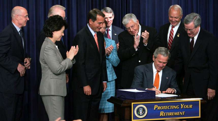 President Bush signed the Pension Protection Act on Aug. 17, 2006.