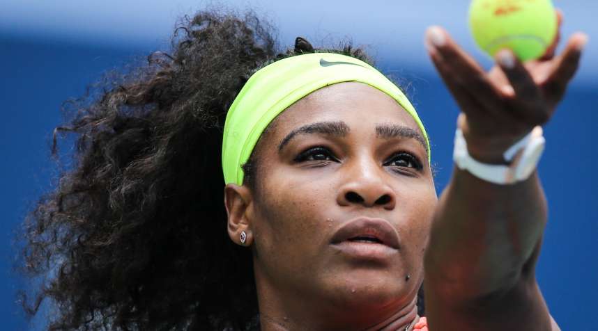 Serena Williams competes in the 2015 U.S. Open tournament.