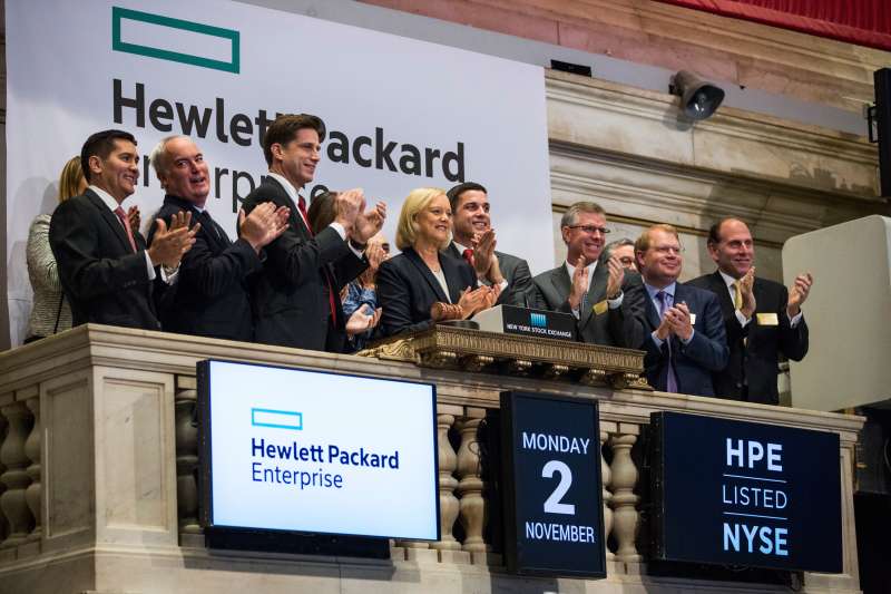 Hewlett Packard CEO Meg Whitman Rings NYSE Opening Bell