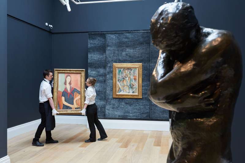 Masterpieces by Modigliani, Picasso and Rodin unveiled at Sotheby's on June 16, 2016 in London, England.