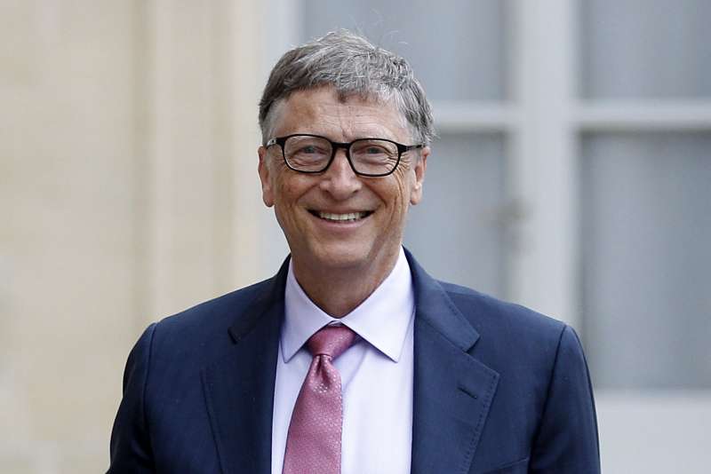 French President Receives Bill Gates at ELysee Palace in Paris