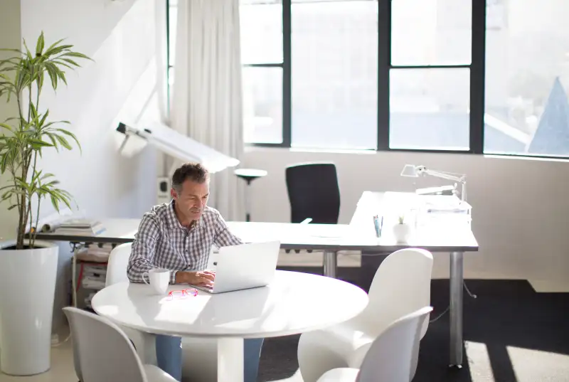 Businessman working in an office