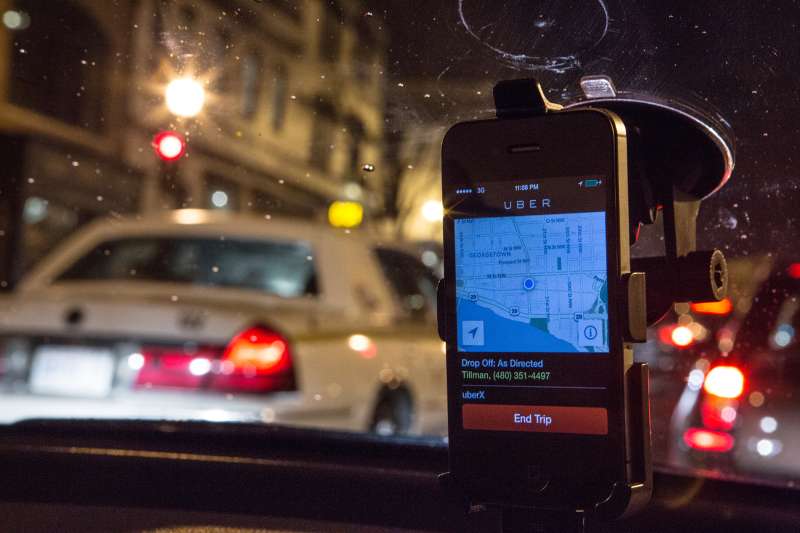 UberX driver inside car