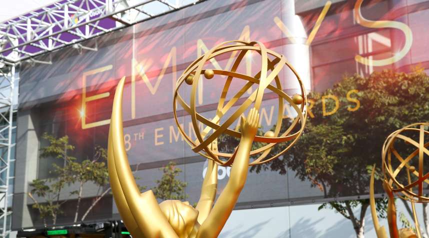Emmy statues appear at the 2016 Primetime Emmy Awards Press Preview Day at the Microsoft Theater on Wednesday, Sept. 14, 2016, in Los Angeles.