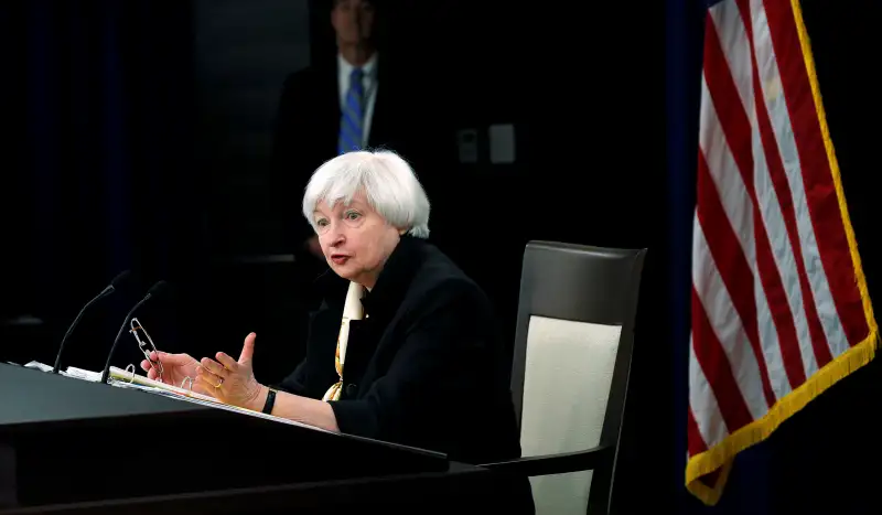 U.S. Federal Reserve Chair Janet Yellen holds a news conference following the Fedís two-day Federal Open Market Committee (FOMC) policy meeting in Washington, June 15, 2016.