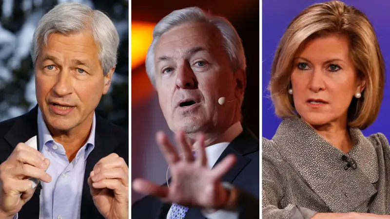 (left to right) Jamie Dimon, John Stumpf and Mary Callahan Erdoes