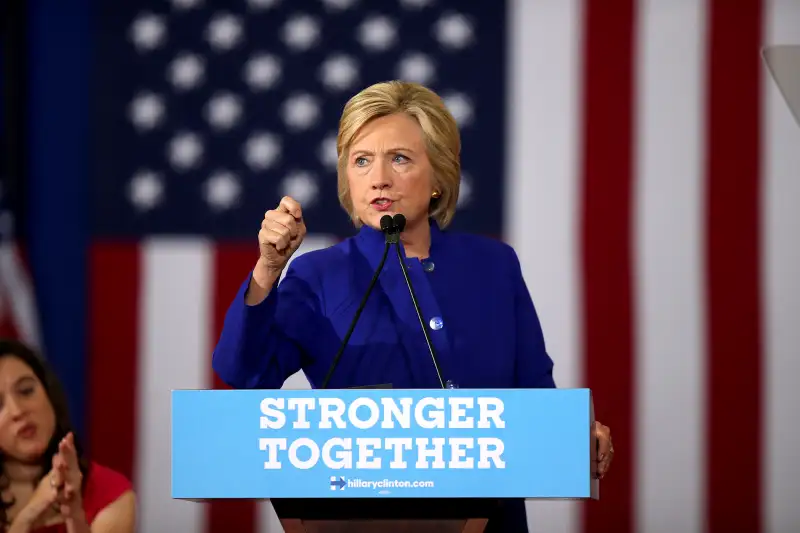 Democratic presidential candidate Hillary Clinton speaks during a campaign stop at the Frontline Outreach Center in Orlando, Fla., on Wednesday, Sept. 21, 2016.