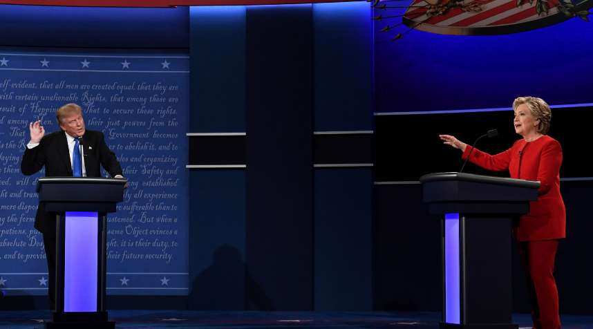 Donald Trump and Hillary Clinton mix it up over the economy and other subjects during the first presidential debate.