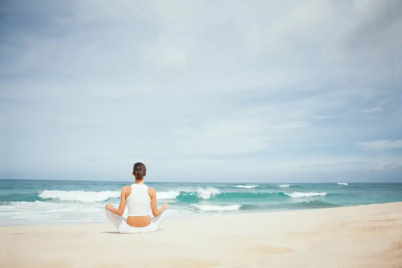 Beach meditating