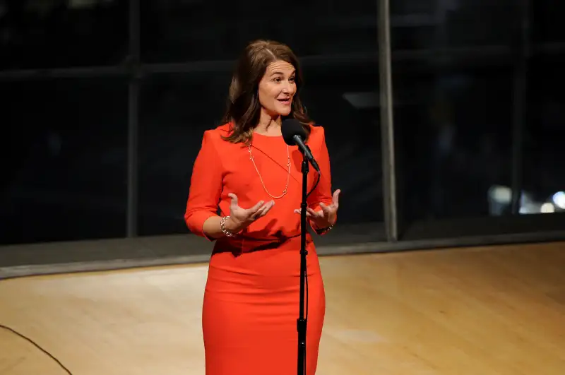 Melinda Gates speaks on stage during The Moth's Stories Of Women In The World special community program showcase at Lincoln Center on September 20, 2016 in New York City.
