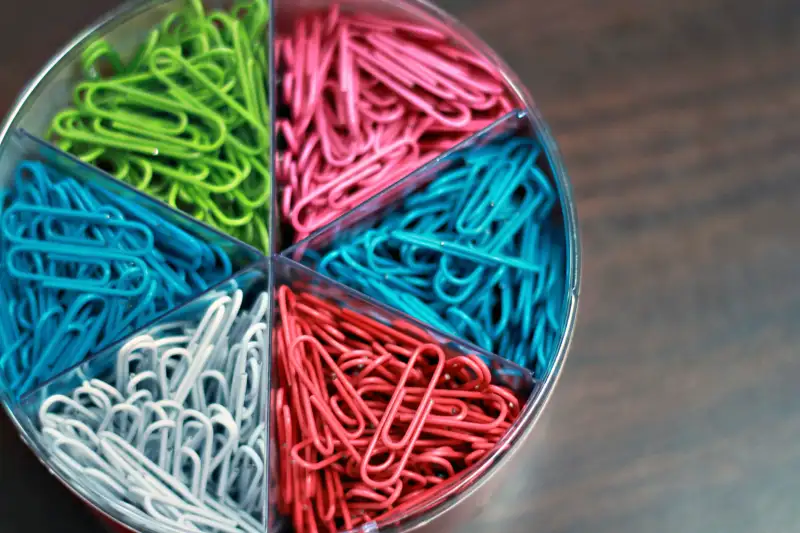 colored paperclips