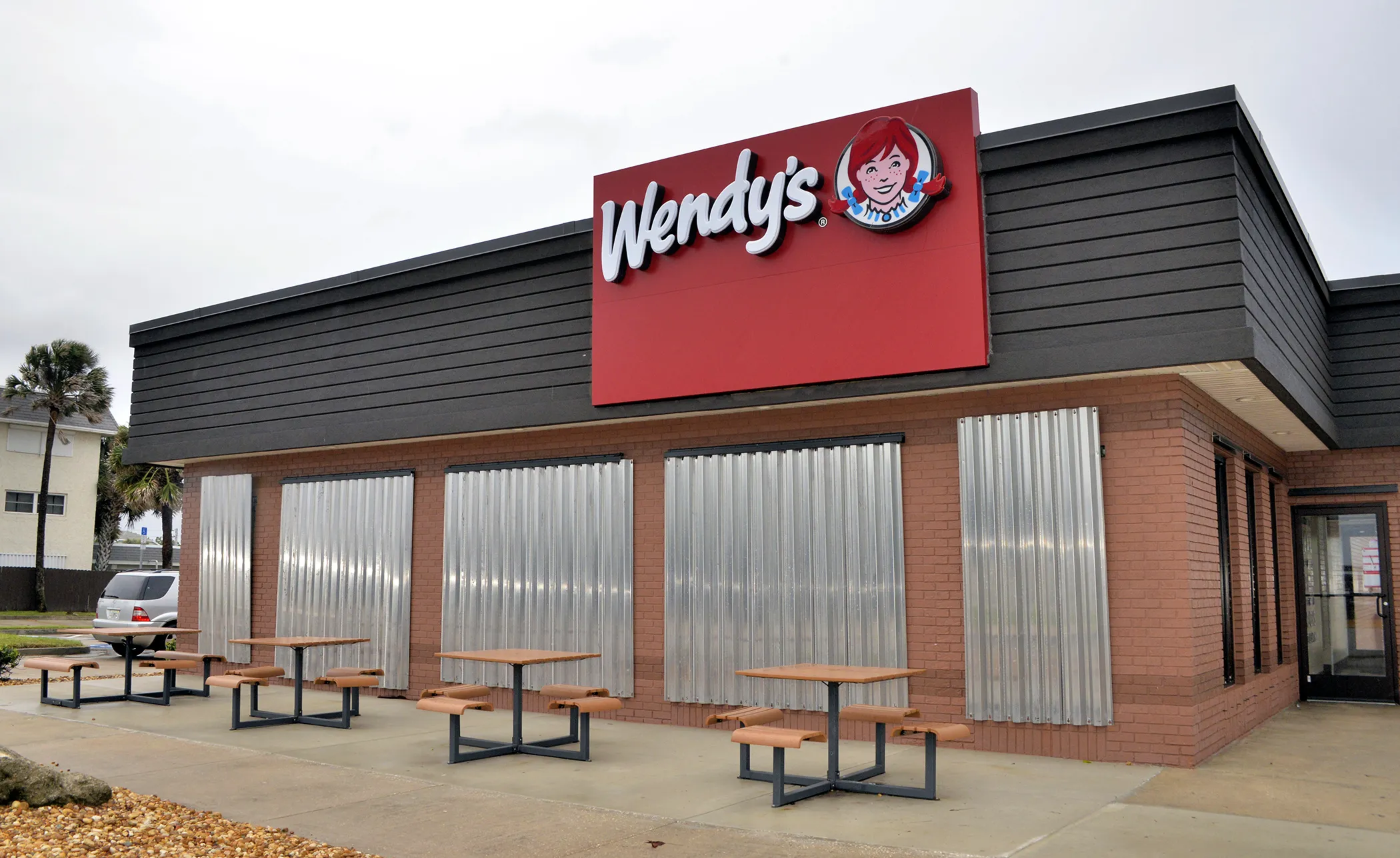 A Wendy's restaurant in  Indialantic is closed for the coming hurricane on October 6, 2016. Hotels and businesses in Florida cities and towns like Indialantic, Melbourne and Melbourne Beach are closed, and people stock water, food and gas to be prepared for the potentially devastating storm.