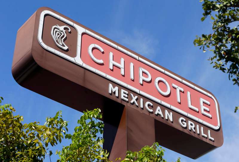 This Monday, Feb. 8, 2016, photo, shows the sign of a Chipotle restaurant in Hialeah, Fla.