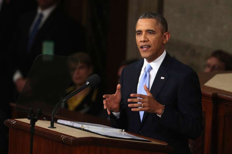 U.S. President Barack Obama delivers the State of the Union address to a joint session of Congress in the House Chamber at the U.S. Capitol on January 28, 2014 in Washington, DC.