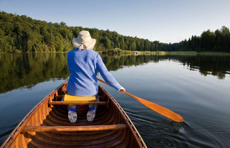 woman in canoe