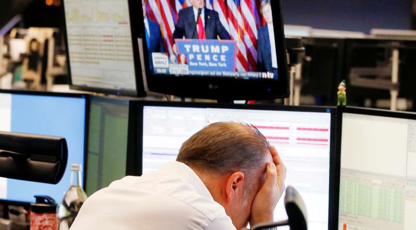 In Germany, the DAX exchange fell 3% after trading began, following news of Trump's victory.