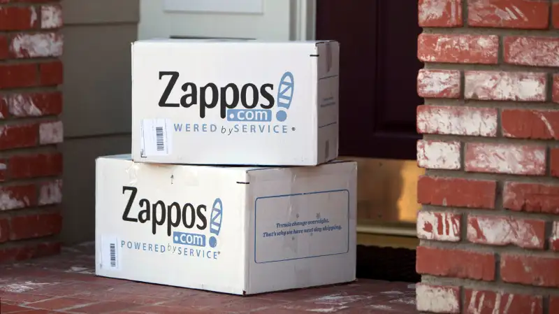 Zappos shipping boxes delivered to home in Aliso Viejo, California, April 22, 2012.