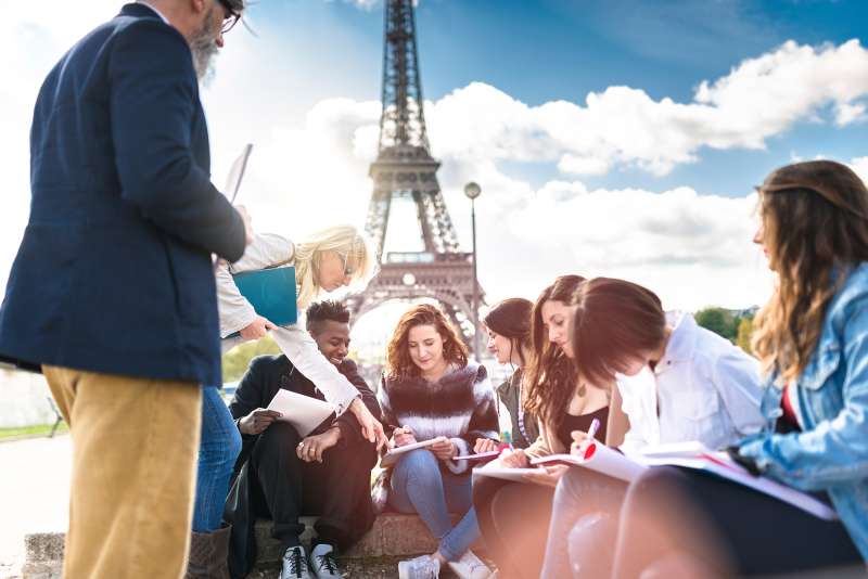 Students abroad in Paris.
