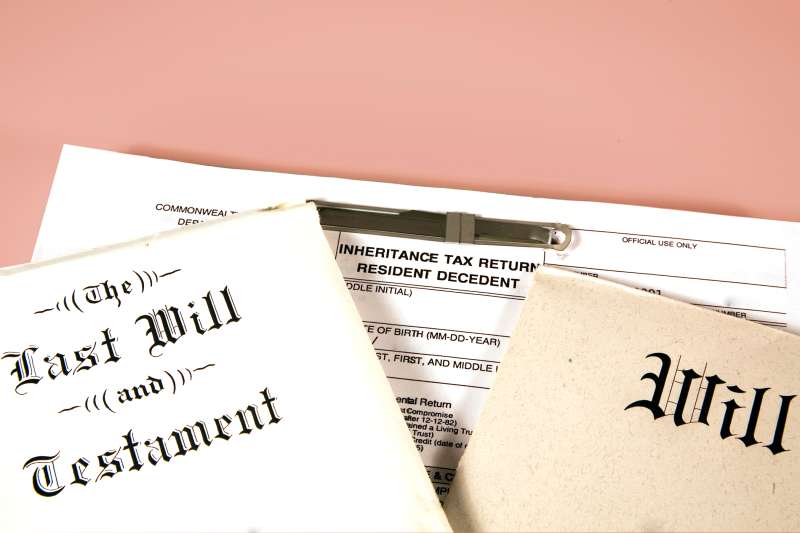 Two Wills documents with an Estate Tax form.
