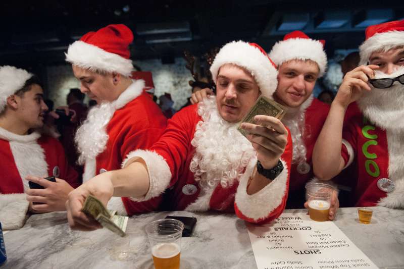 Santacon events in New York City have raised more than $200,000 for charity.