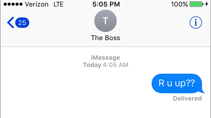 text message to boss