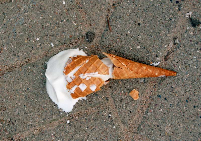 Ice cream dropped