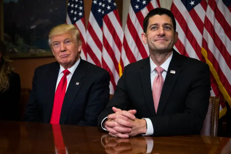 President-Elect Trump And Vice President-Elect Pence Meet With House Speaker Paul Ryan On Capitol Hill