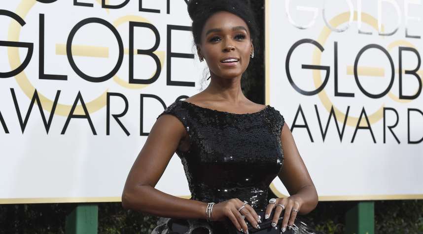 BEVERLY HILLS, CA - JANUARY 08:  74th ANNUAL GOLDEN GLOBE AWARDS -- Pictured: Singer Janelle Monae arrives to the 74th Annual Golden Globe Awards held at the Beverly Hilton Hotel on January 8, 2017.  (Photo by Kevork Djansezian/NBC/NBCU Photo Bank via Getty Images)