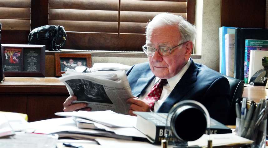 Buffett in his Berkshire Hathaway office