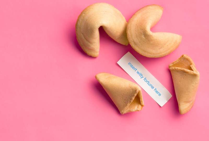 fortune cookies on pink background