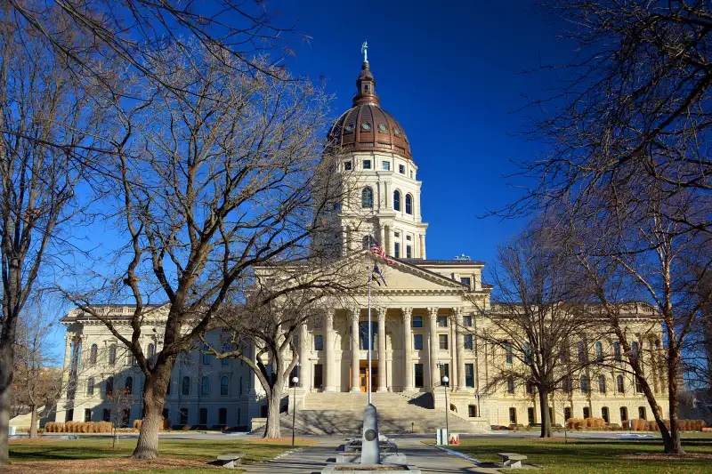 Kansas State Capitol Building in Winter